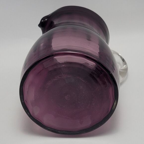 Amethyst Glass Pitcher Purple Lemonade Water JugWith Clear Handle - Picture 10 of 15